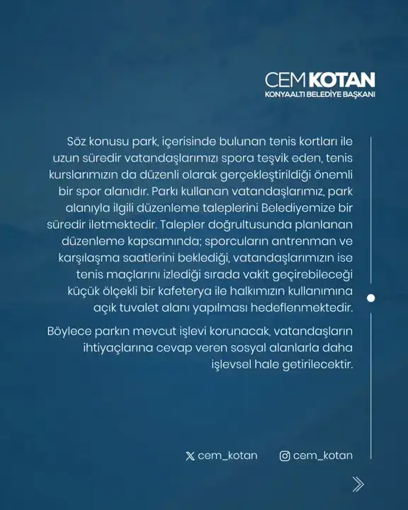 Konyaaltı Bileydi Parkı İhale Kararı: Başkan Kotan’dan Açıklama Geldi 5